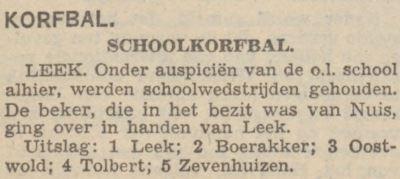 17 september 1947 Heerenveensche Koerier Schoolkorfbal