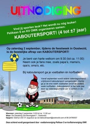 Geef je voor 31 augustus op voor Kaboutersport tijdens het Dorpsfeest van Oostwold