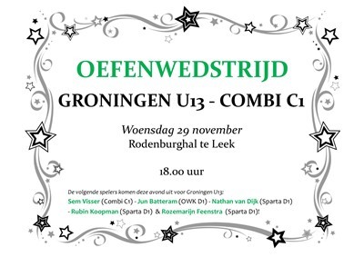 Oefenwedstrijd Groningen U13 - Combi C1
