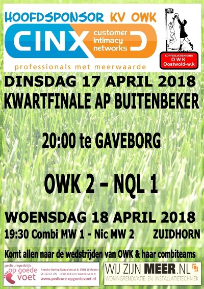 Kwartfinale AP Buitenbeker OWK 2 - NQL 1