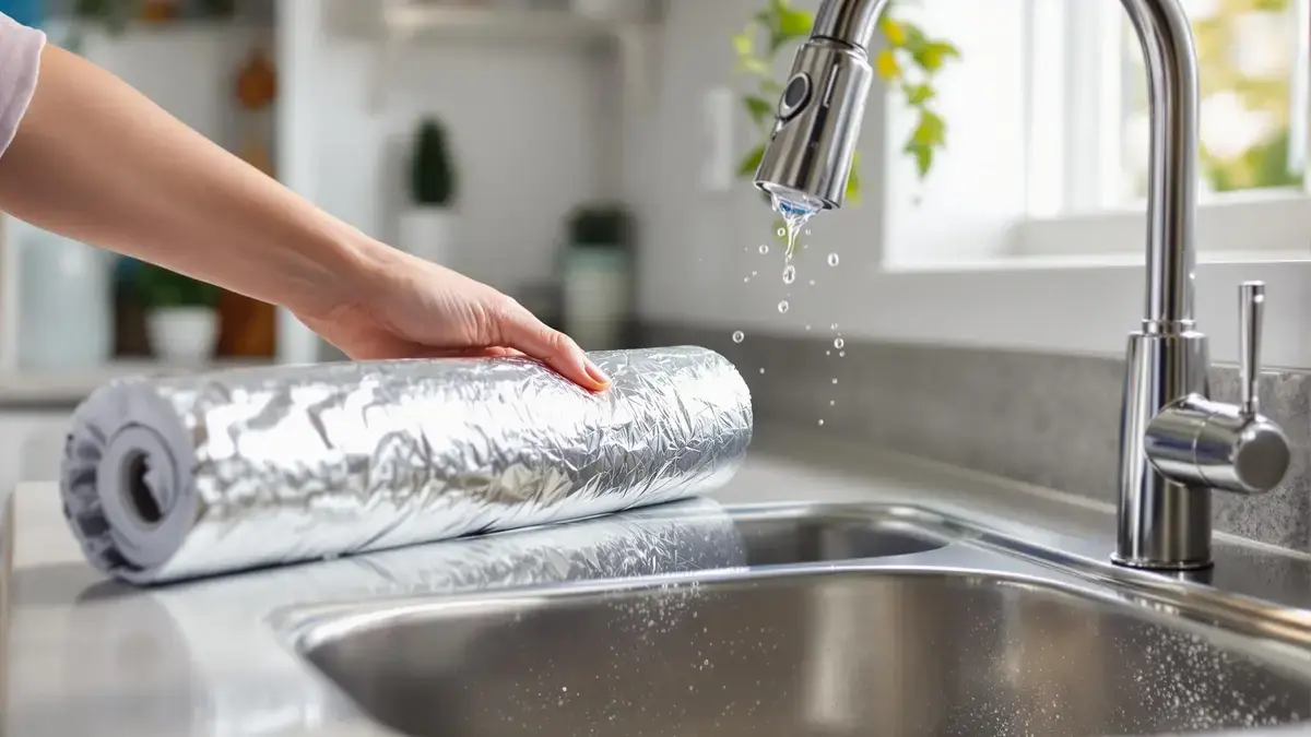 Een rol aluminiumfolie, de verrassende oplossing tegen kalkaanslag in huis